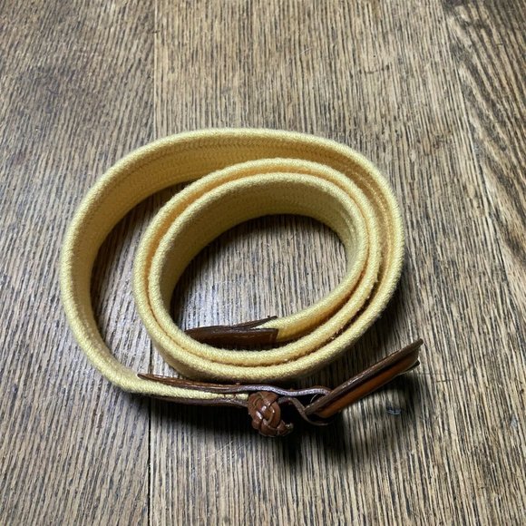 Talbots Vintage Belt Yellow Braided Woven Stretch - Picture 2 of 5